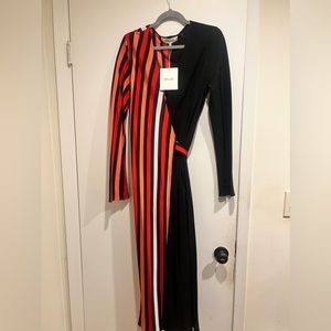 Diane von Furstenberg silk Long sleeve wrap dress.